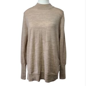 Badgley Mischka Cream Merino Wool Sweater Sz L